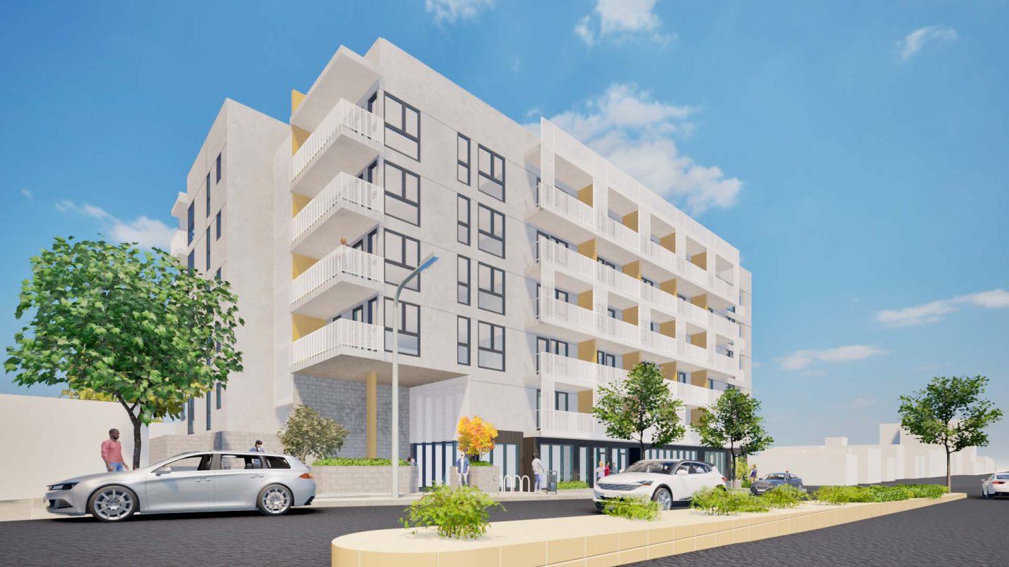 Rendering of the Dorchester Ave side